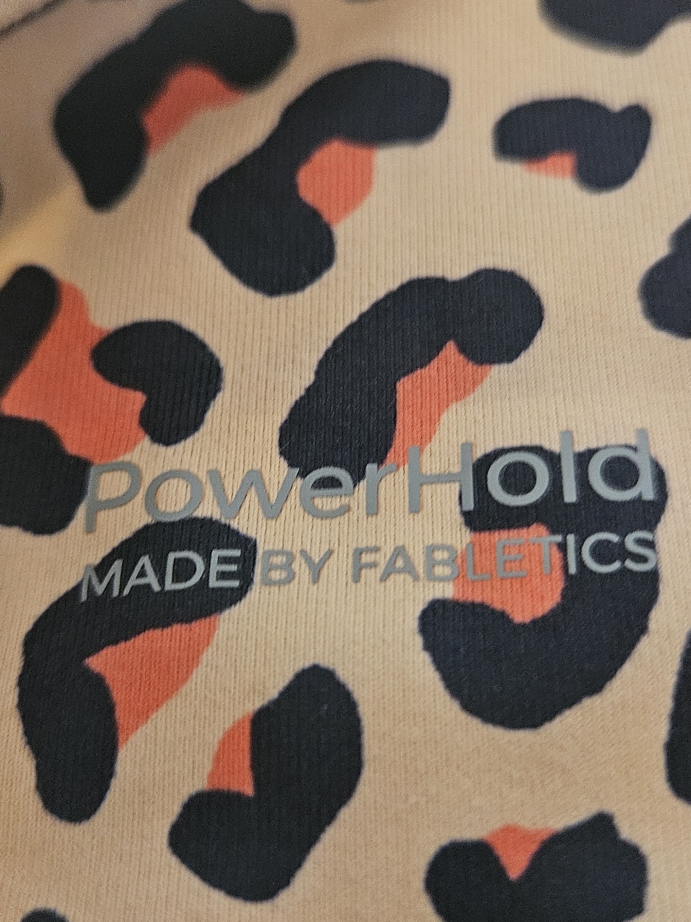 Fabletics PowerHold Leopard Print Leggings in Cream, Black & Orange - Picture 5 of 8